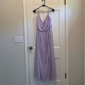David’s Bridal floor length chiffon dress in Iris